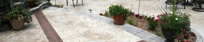 Stamped concrete patio